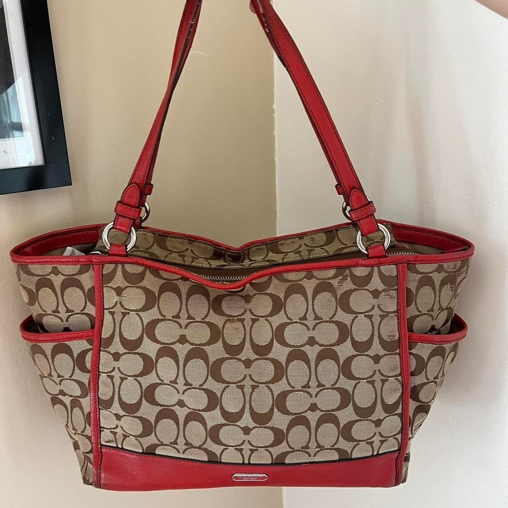 Y2K 2000s Coach Signature Cs Monogram Carrie Tote shoulder bag / handbag